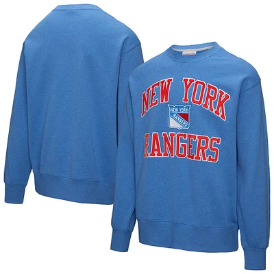 Sweat-shirt en polaire bleu Mitchell & Ness pour homme avec logo New York Rangers Playoff Win