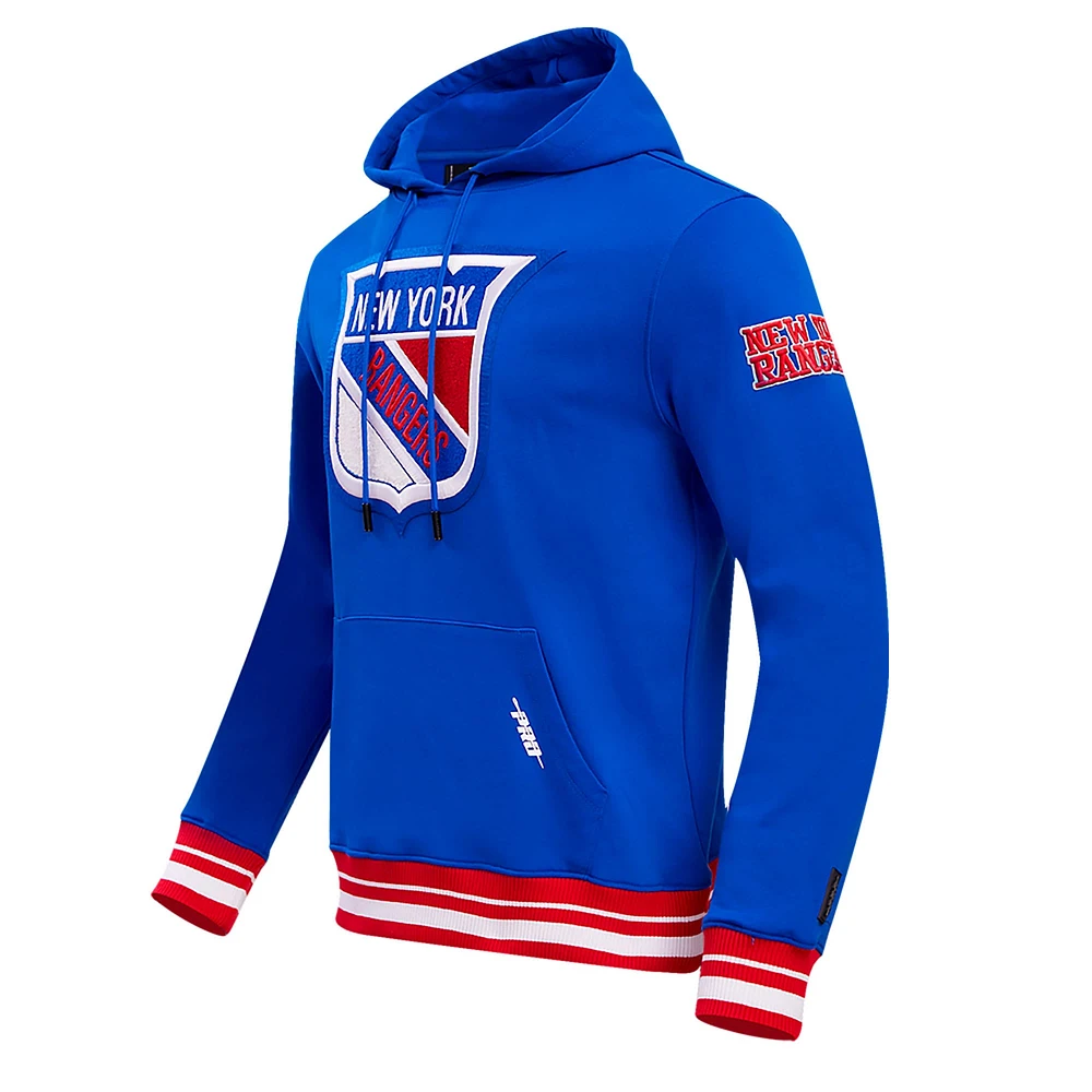 Men's Pro Standard Blue New York Rangers Retro Classic Fleece Pullover Hoodie