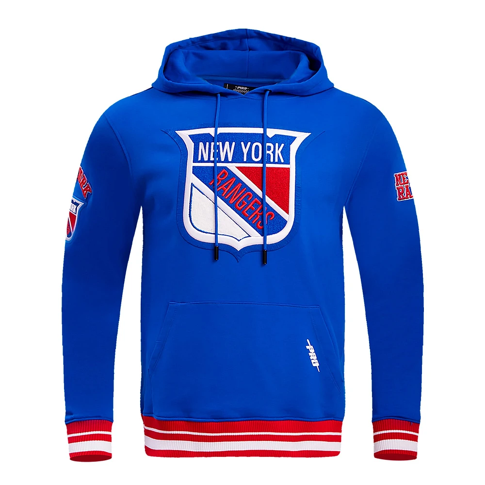 Men's Pro Standard Blue New York Rangers Retro Classic Fleece Pullover Hoodie