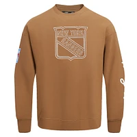 Men's Pro Standard  Brown New York Rangers Paint the City Pullover Sweatshirt