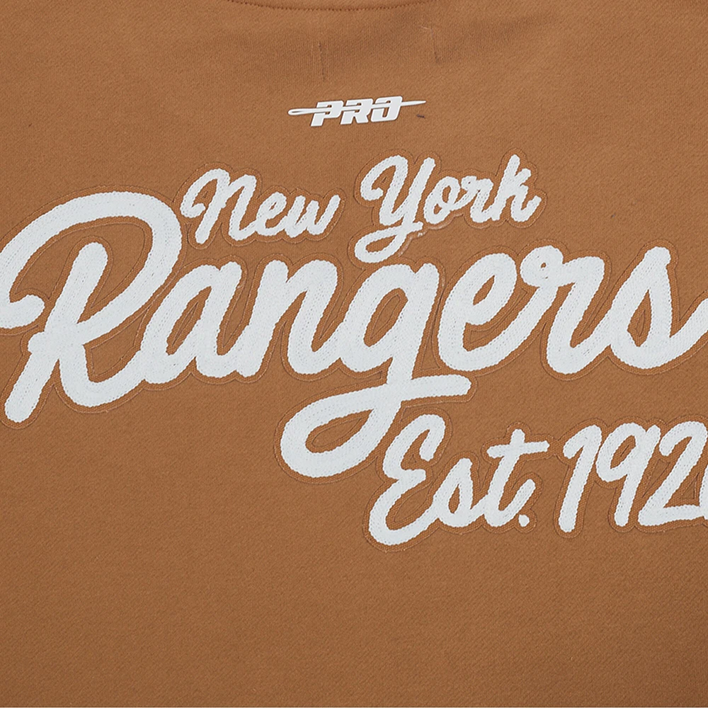Men's Pro Standard  Brown New York Rangers Paint the City Pullover Sweatshirt