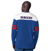 Men's Starter  Blue New York Rangers Blitz Durene Long Sleeve T-Shirt