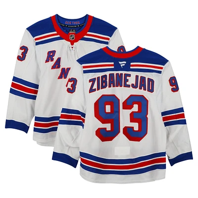 Mika Zibanejad New York Rangers Game-Used #93 White Set 2 Jersey from the 2024-25 NHL Season