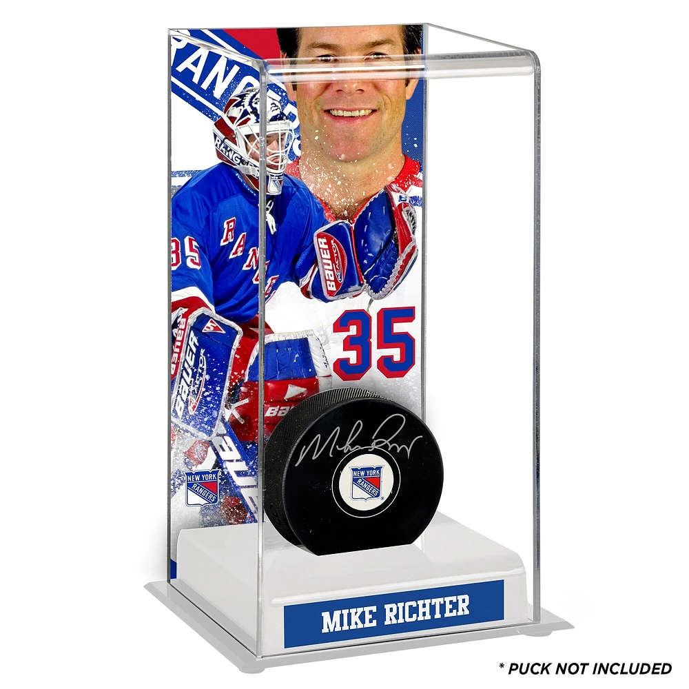 Étui de luxe pour rondelles de hockey de grande taille des Rangers de New York de Mike Richter