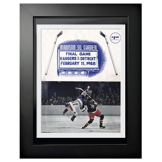 New York Rangers 1968 Madison Square Garden Final Game - Couverture de programme encadrée de 12 `` x 16 ''