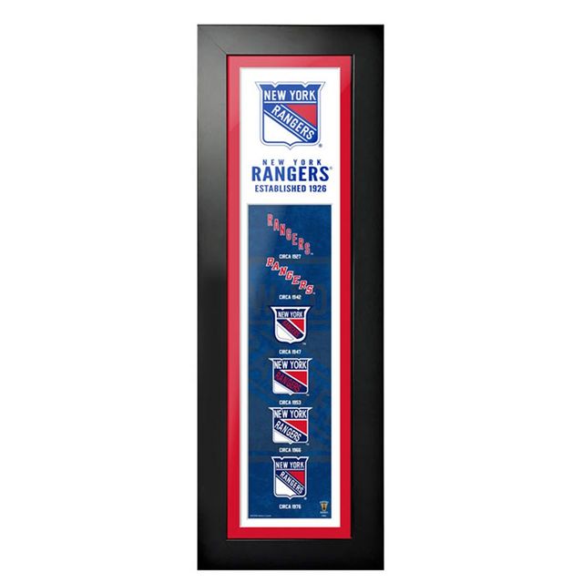 Rangers de New York - Cadre 6'' x 22'' Logos to History