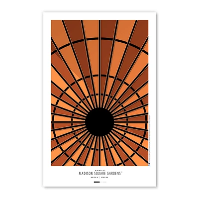 Affiche de stade minimaliste New York Rangers Madison Square Garden 11'' x 17 '' Impression artistique