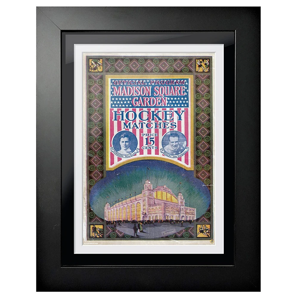 Jeu final des Rangers de New York Madison Square Garden - Couverture de programme encadrée 12'' x 16''