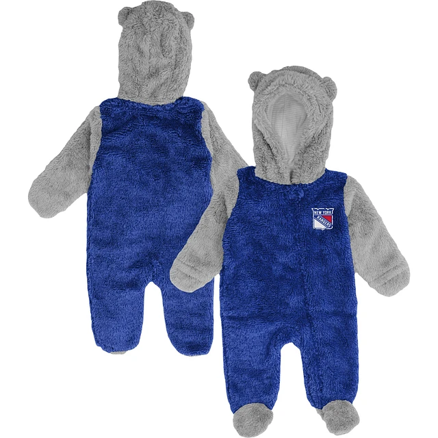 Infant Navy Game Nap Teddy Fleece Bunting Sleeper – Winnipeg Jets Themed Baby Sleeper, 0-9 Months