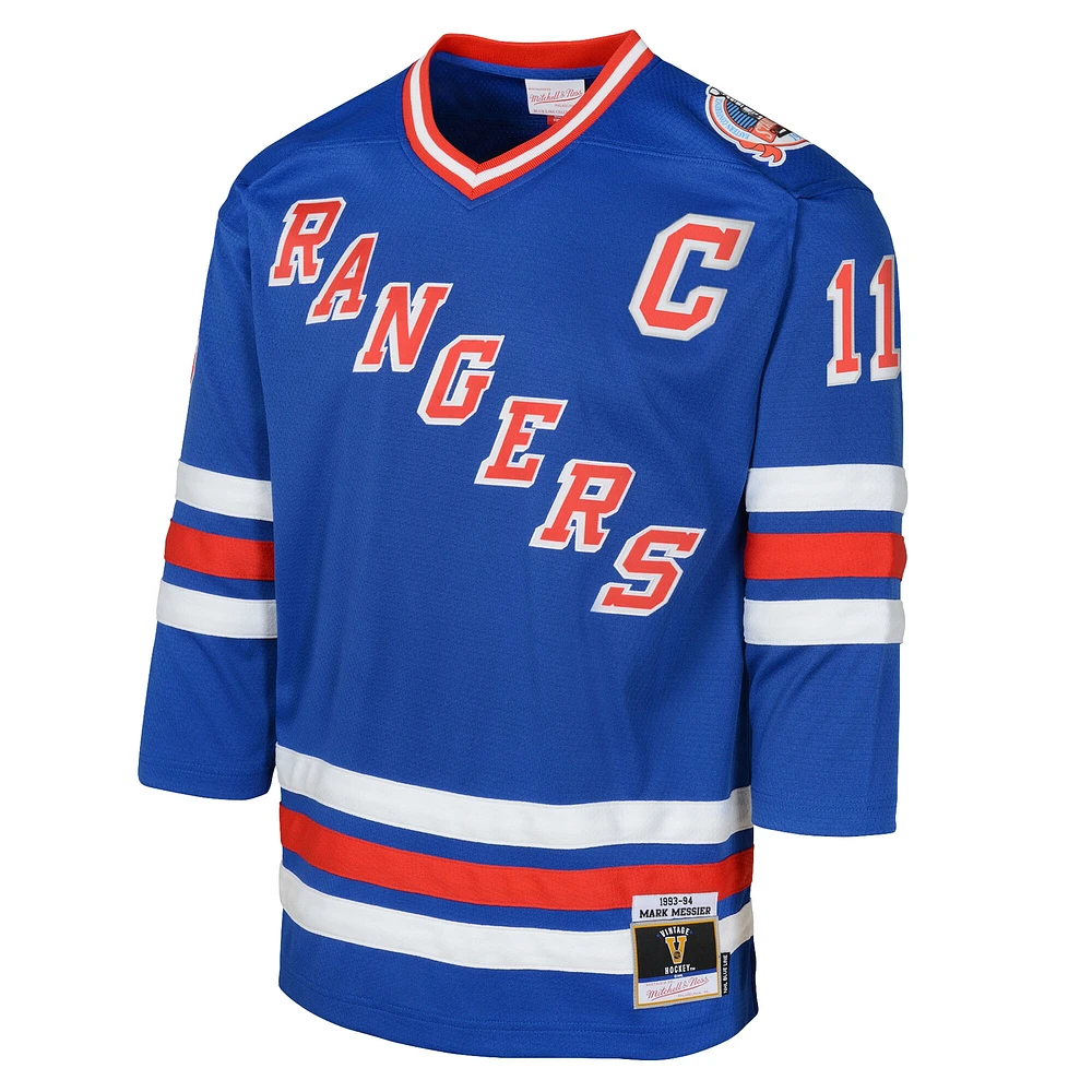 Toddler Mitchell & Ness Mark Messier Blue New York Rangers 1993/94 Blue Line 2.0 Player Jersey