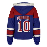Women's '47 Artemi Panarin Blue New York Rangers Superior Lacer Cropped Pullover Hoodie