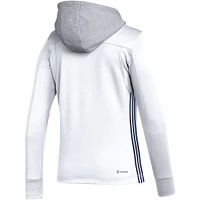 Women's adidas White New York Rangers Refresh Skate Lace AEROREADY Pullover Hoodie