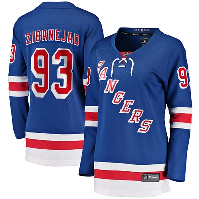 Fanatics pour femmes Mika Zibanejad bleu New York Rangers Home Premier Breakaway Player - Maillot