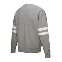 Women's Mitchell & Ness Heather Gray New York Rangers Logo Lightweight Pullover Sweatshirt