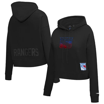 Sweat à capuche court Pro Standard pour femme, motif Jewels des New York Rangers, noir