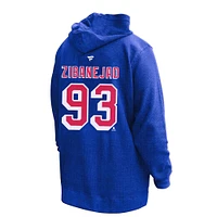 Women's Profile Mika Zibanejad Blue New York Rangers Plus Name & Number Thermal Pullover Hoodie