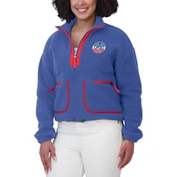 Women's WEAR by Erin Andrews  Blue New York Rangers Polar Fleece Half-Zip Jacket