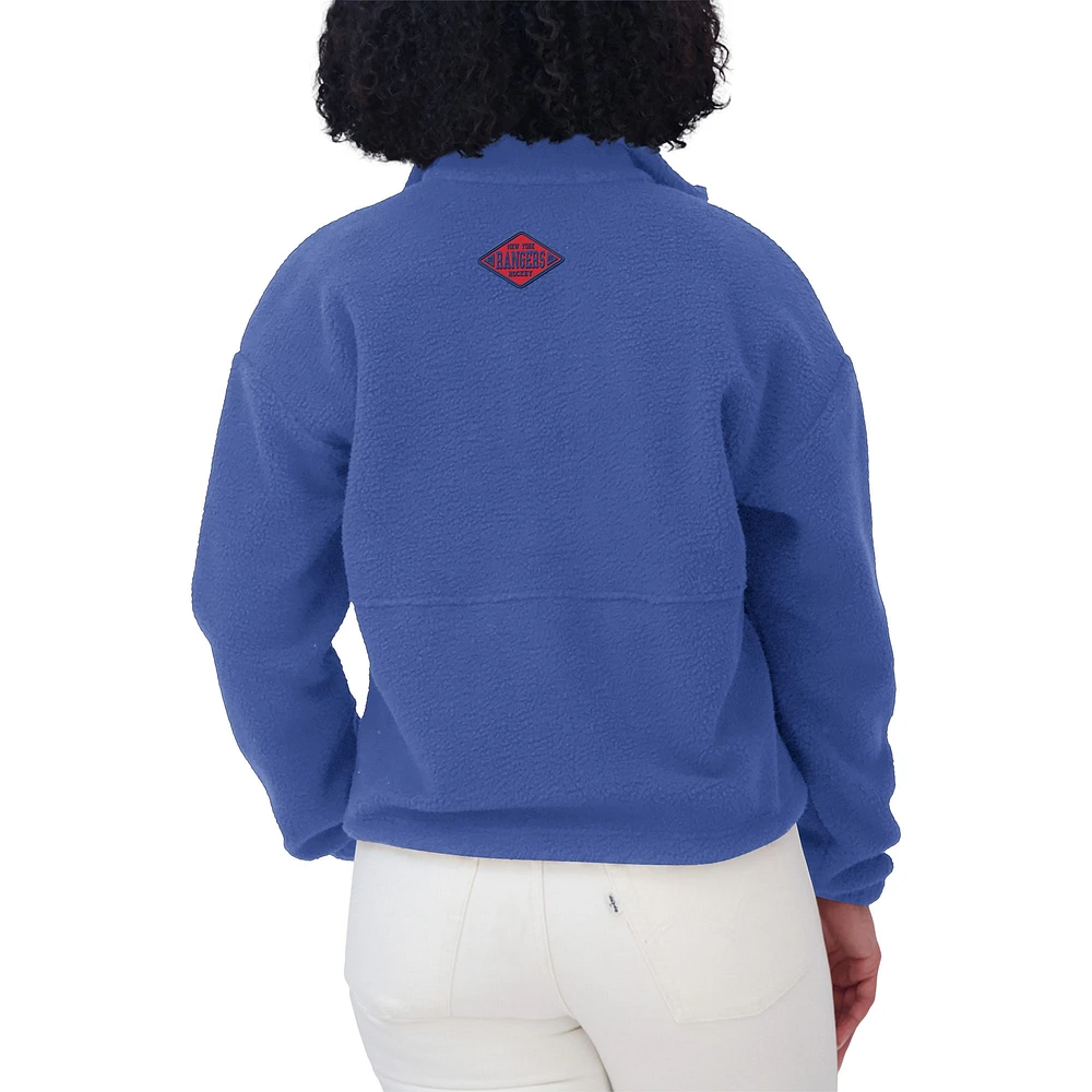 Women's WEAR by Erin Andrews  Blue New York Rangers Polar Fleece Half-Zip Jacket