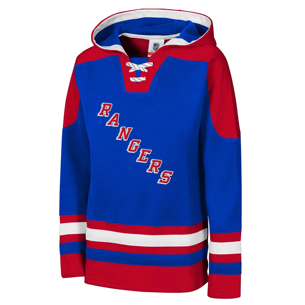Youth Blue New York Rangers Ageless Must Have Home V-Neck Pullover Hoodie
