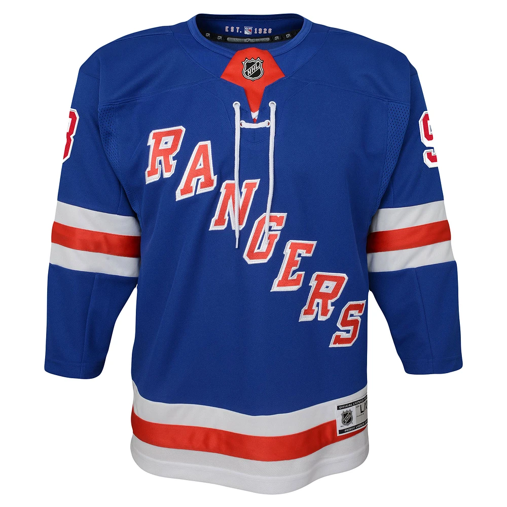 Youth Mika Zibanejad Blue New York Rangers Home Premier Player Jersey