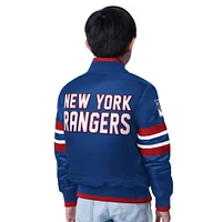 Youth Starter  Blue/Red New York Rangers Scout 1 Full-Snap Varsity Jacket