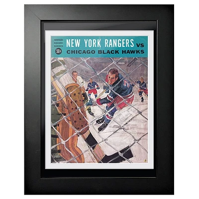 Rangers de New York vs. Blackhawks de Chicago Madison Square Garden - Couverture de programme encadrée 12'' x 16''