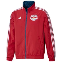 Men's adidas Red/Gray New York Red Bulls 2023 On-Field Anthem Full-Zip Reversible Team Jacket