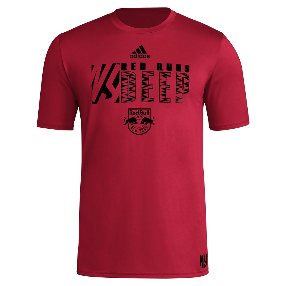 Men's adidas Red New York Bulls 2024 Jersey Hook AEROREADY T-Shirt