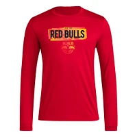 Men's adidas Red New York Bulls Local Pop AEROREADY Long Sleeve T-Shirt