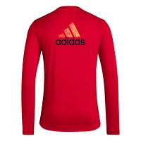 Men's adidas Red New York Bulls Local Pop AEROREADY Long Sleeve T-Shirt