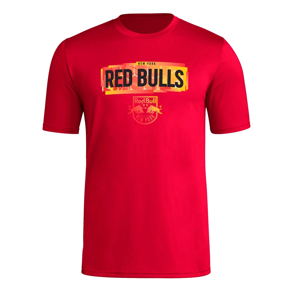 T-shirt adidas rouge New York Red Bulls Local Pop AEROREADY pour homme