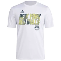 Men's adidas White New York Red Bulls Team Jersey Hook AEROREADY T-Shirt