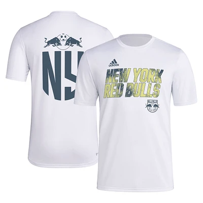 T-shirt adidas New York Red Bulls Team Jersey Hook AEROREADY blanc pour homme