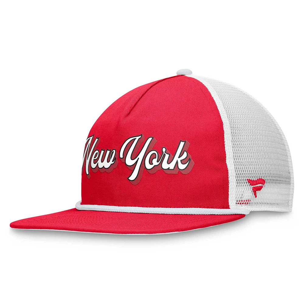 Men's Fanatics Red/White New York Red Bulls True Classic Golf Snapback Hat