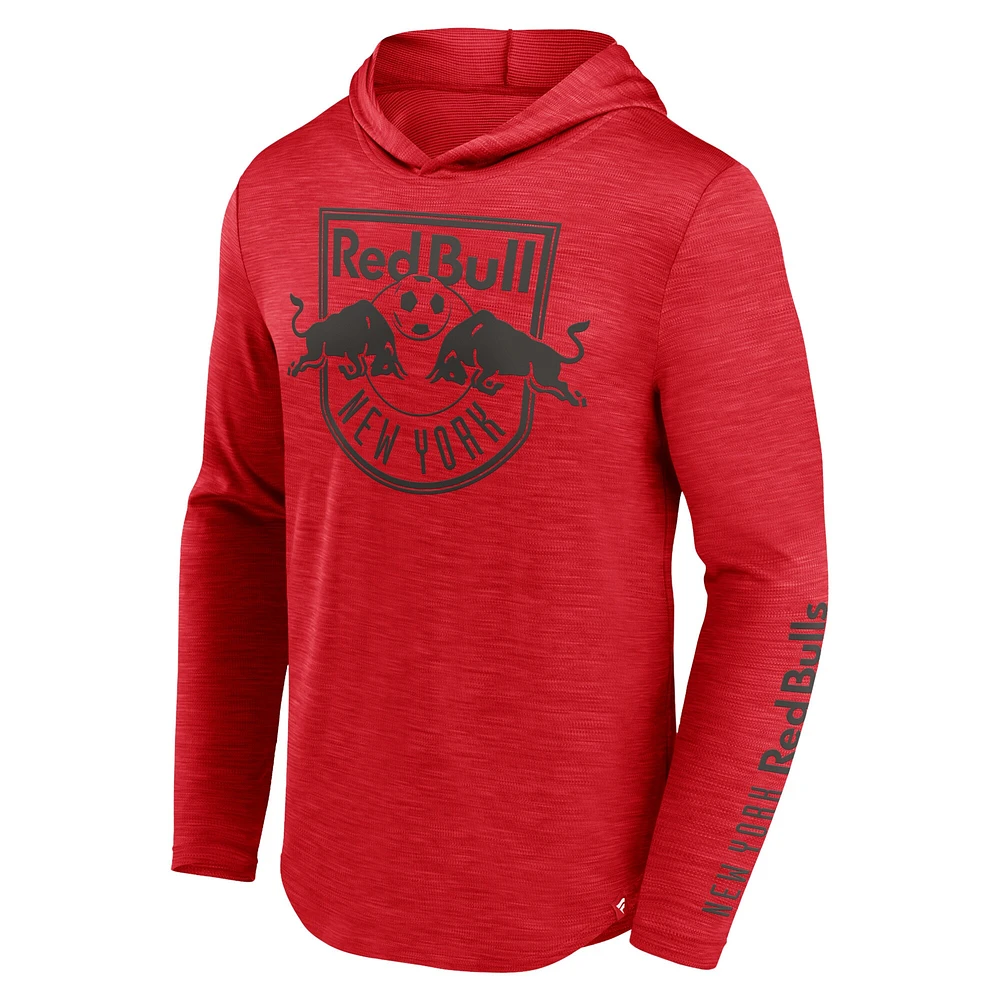 Men's Fanatics Red New York Bulls First Period Space-Dye Pullover Hoodie