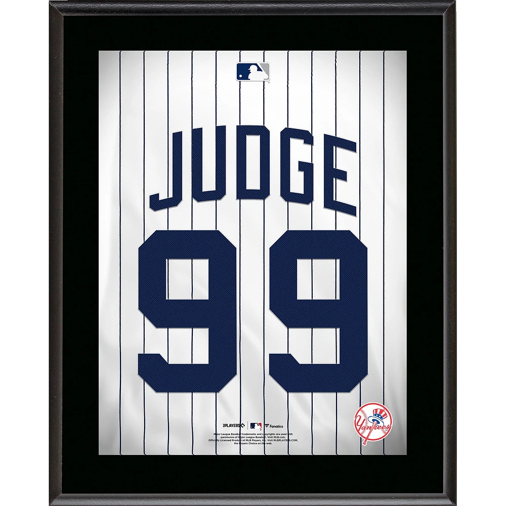 Plaque de joueur sublimée avec numéro de maillot des Yankees de New York Aaron Judge 10,5" x 13"