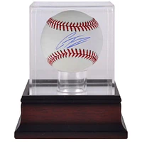 Gleyber Torres New York Yankees Autographed Baseball & Mahogany Baseball Display Case