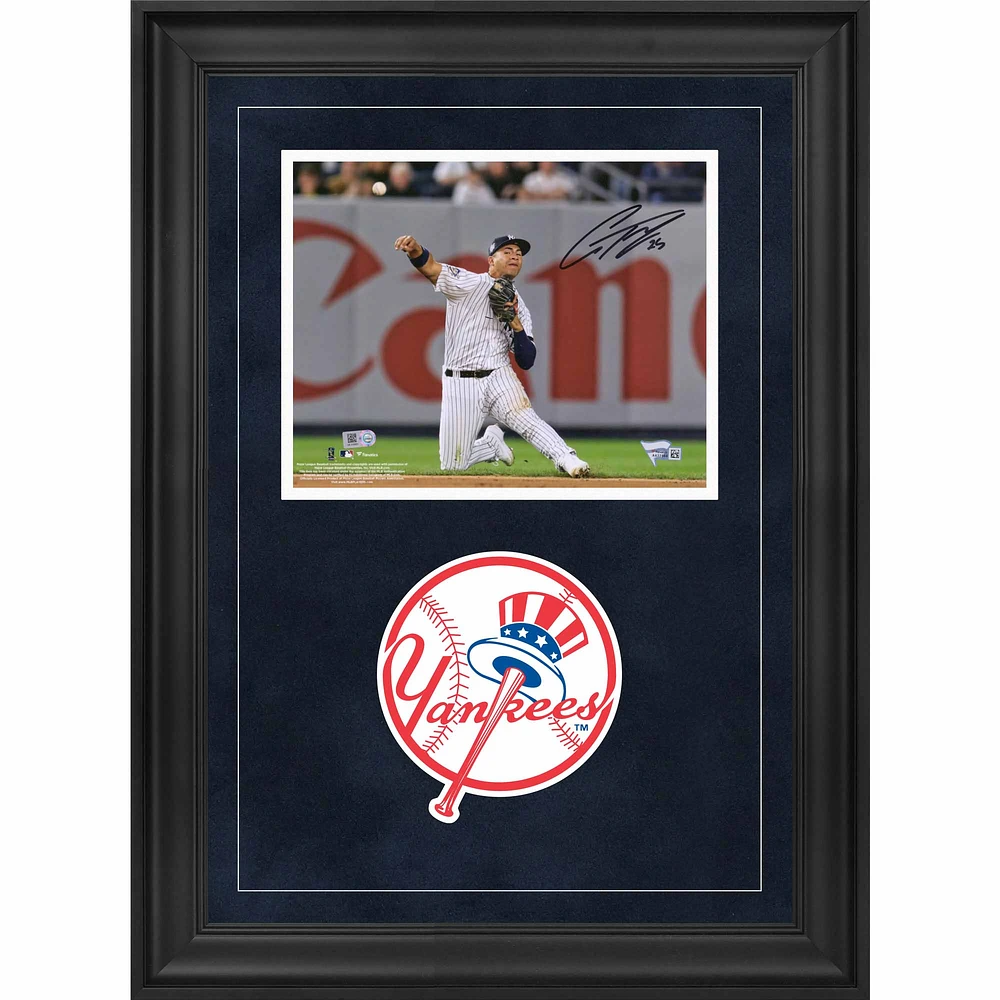 Gleyber Torres New York Yankees Deluxe Framed Autographed 8" x 10" Throwing Photograph