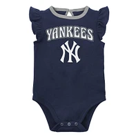 Infant Navy/Heather Gray New York Yankees Little Fan Two-Pack Bodysuit Set
