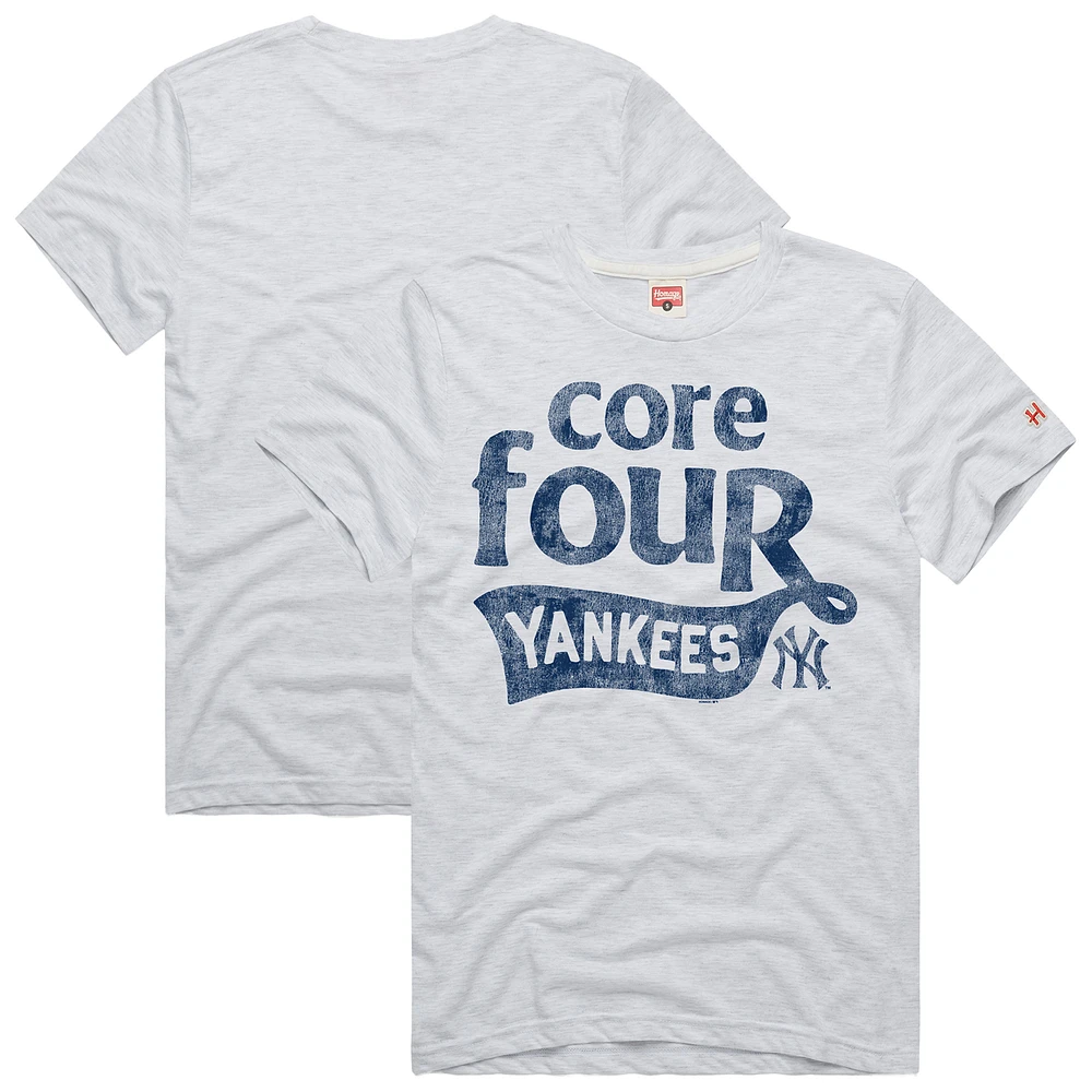 Men's Homage Ash New York Yankees Hyper Local Tri-Blend T-Shirt