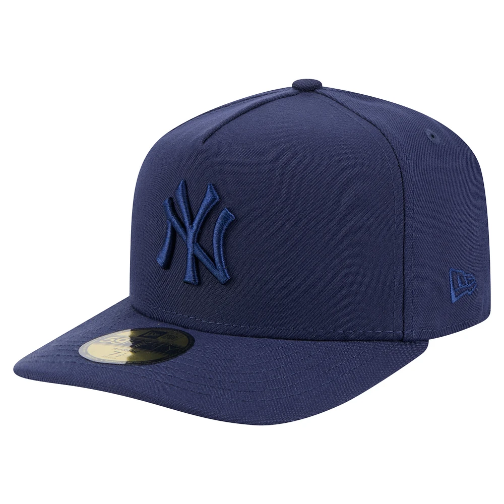 Men's New Era Navy New York Yankees Color Pack Tonal A-Frame 59FIFTY Fitted Hat