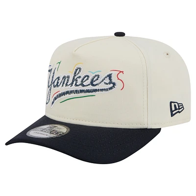 Casquette ajustable New Era blanche New York Yankees Team Scribble Golfer pour homme