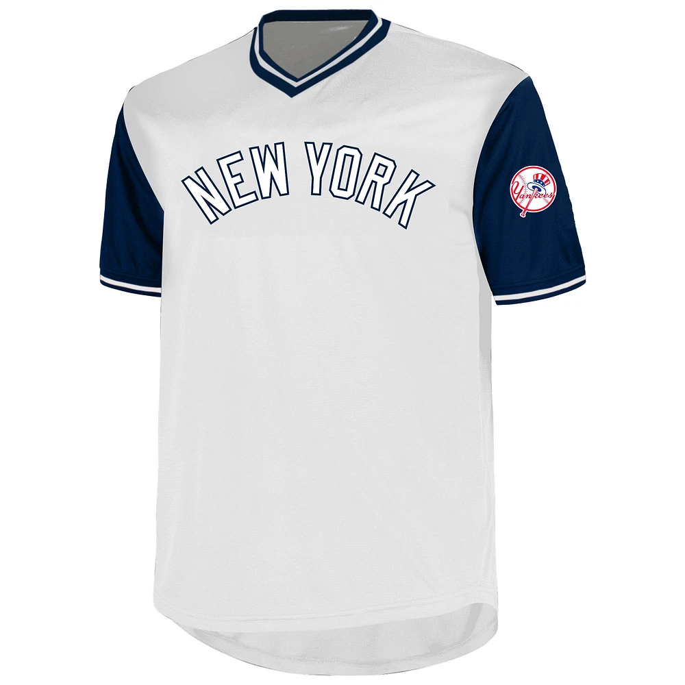 Profil pour homme Aaron Judge White New York Yankees Big & Tall Name Number Birdeye T-shirt à col en V