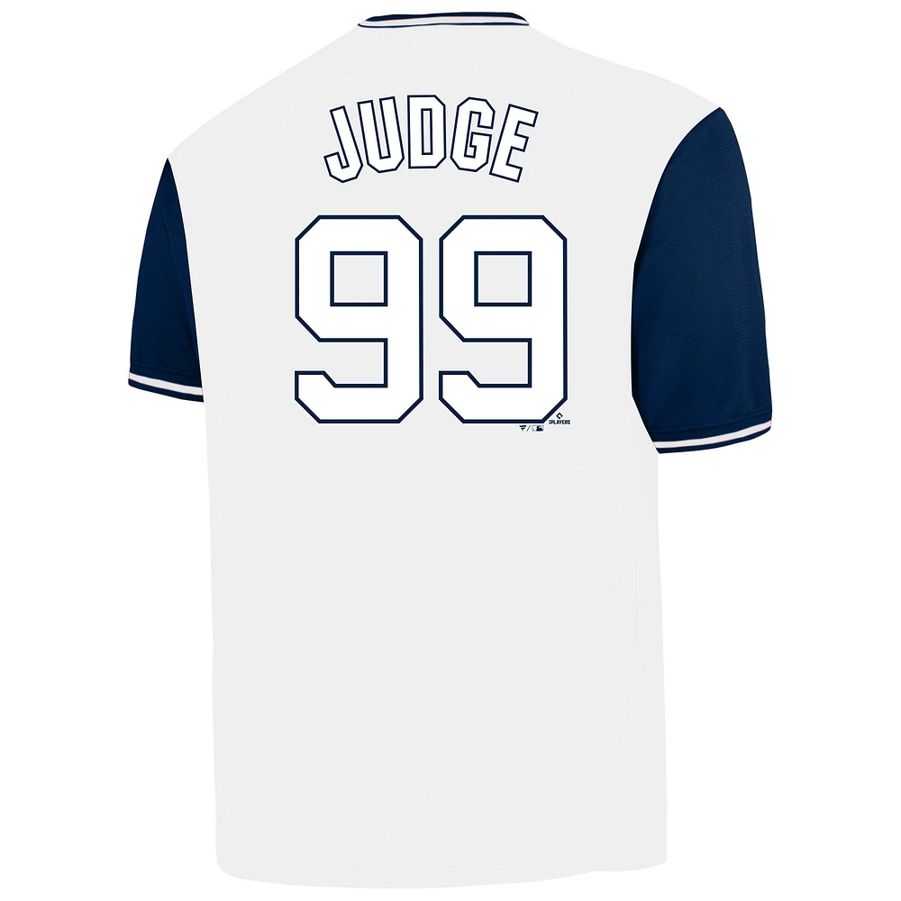 Profil pour homme Aaron Judge White New York Yankees Big & Tall Name Number Birdeye T-shirt à col en V