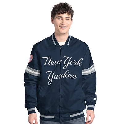 Veste universitaire à boutons-pression Starter Navy New York Yankees Scout pour homme