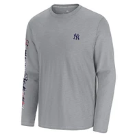 Men's Tommy Bahama  Gray New York Yankees Tropic Curveball Lux Long Sleeve T-Shirt