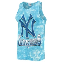 Men's '47 Blue New York Yankees Big Leaguer Tubular Tie-Dye Tank Top