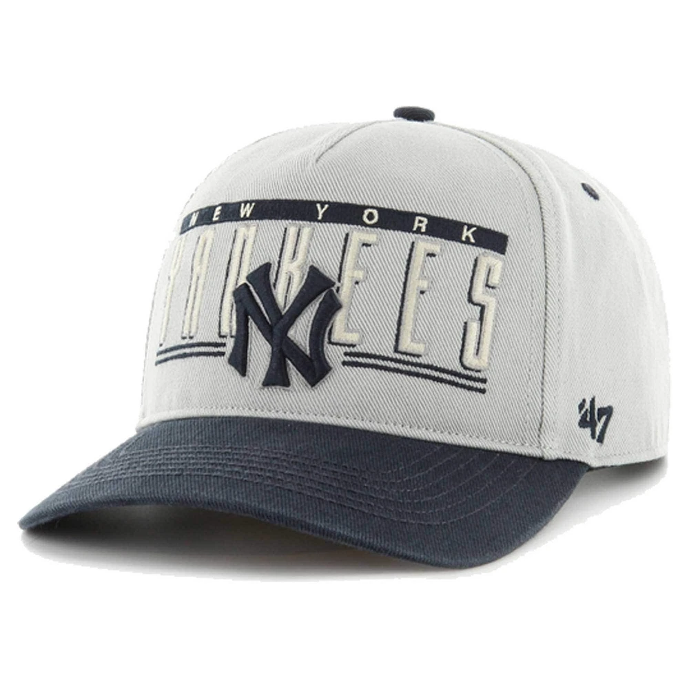 Casquette réglable à double tête Baseline Hitch '47 pour hommes, grise, New York Yankees
