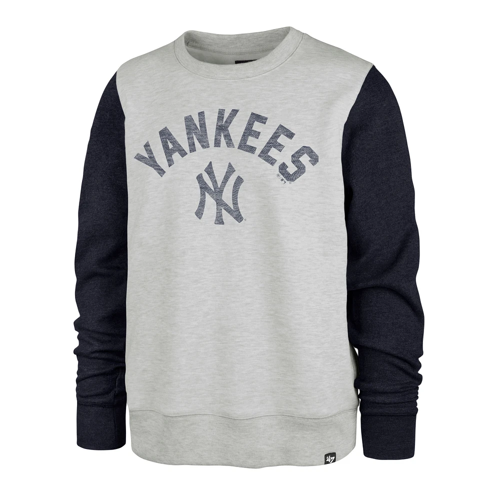 New York Yankees Fells Boulevard '47 pour homme - Gris chiné/bleu marine Chandail molletonné