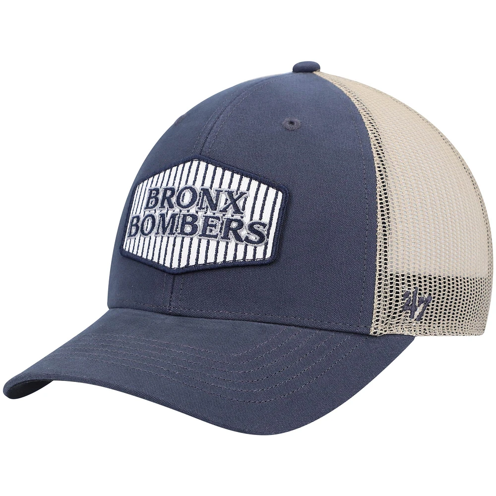 Casquette Snapback pour homme '47 bleu marine/naturel New York Yankees Bronx Bombers Local Haven Trucker